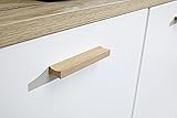 Germania 3218-221 Kommode im skandinavischen Design GW-Oslo in Weiß/Absetzungen Sanremo-Eiche-Nachbildung, 96 x 85 x 40 cm (BxHxT) - 4