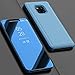 Produktbild TAITOU Huawei Mate 20Pro/RS Porsche Design Flip Case, Translucent Window View Flip Wallet Stand Cover, Shiny Plating Make Up Mirror, Smart Sleep/Awake Hard Case for Huawei Mate20 Pro, Scan App, Dblue