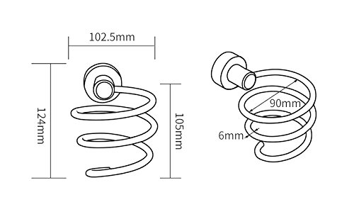 acmetop Fön Halter Wandhalterung, Edelstahl massiv Aluminium – Original Silber - 5