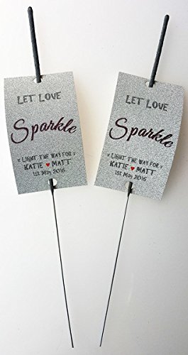 Pack Of 10 Sparkler Wedding Favours Ideas Tags With FREE Sparklers
