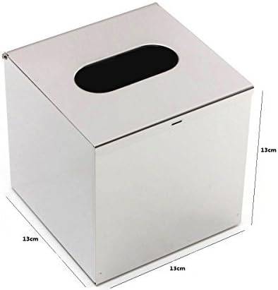 CONBEE Stainless Steel Cube Tissue Holder Box Corrosion Resistance Home Office Decor Silver Size 130×130×130mm