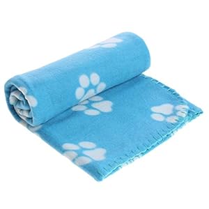 AFfeco – Manta para Mascotas, Perro, Cachorro, Gato, Huellas de Huellas, Suave y cálida, Cesta de Viaje para Coche, Rojo Rosado, 100 * 70CM