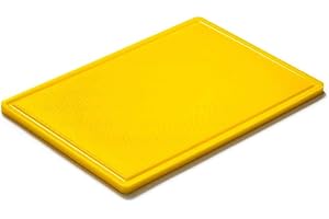 Forgast Tagliere da Cucina Professionale Plastica 60x40 cm, Grande, Tagliere Anticisvolo HACCP, per Pollame, Carne Cruda, Facile da Pulire, Polietilene, Giallo