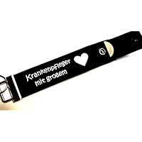 Krankenpfleger mit großem Herz - Schlüsselanhänger mit Einkaufschip, Geschenk für Krankenpfleger Pfleger Pflegepersonal, kleines Dankeschön Geschenk, Schlüsselband mit Chip