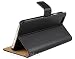 Produktbild iPhone 6 Black aufklappbare Tasche schwarz Etui echtes Leder Huelle Case Flip Schutzhuelle seitlich dünn Slim Smartphone Apple Magnetverschluss