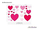 I-love-Wandtattoo WAS-10121 Kinderzimmer Wandsticker Set „Pinke Herzen“ 25 Stück zum Kleben Wandtattoo Wandaufkleber Sticker Wanddeko - 3