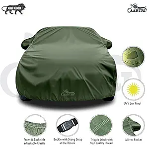 XG Brand 4X4 Material Elastic Fabric Waterproof Car Cover for Hyundai The Grand i10 Nios Sportz AMT (Mehendi Color with Mirror Pockets)