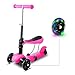 Produktbild Hikole 3-in-1 Kleinkinder Kinderroller Scooter Für Kinder | 3 Räder Mini Kick Scooter mit abnehmbarem Sitz, blinkende Räder und verstellbare Lenker für Mädchen, Kleinkind & Jüngere Kinder Alter:3-8