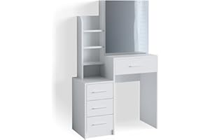 Vicco tavolo da toeletta Conrada, Bianco, 80 cm