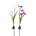 Produktbild Wokee 2 Stück Lily Flower Solarbetriebene Garten Stake Lights Künstliche Blumen LED-Licht Blüten, 2 LED-Licht Solar-Blume, Solar-Licht für Den Garten, LED, Wasserdicht, für Garten, Rasen, Balkon