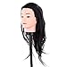 Anself Synthetic Head Hairdressing Training Practice Head Long Hair Black Dummy Model Mannequin Cut with Clamp