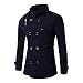Produktbild VJGOAL Männer Herbst Winter Reihe Kragen Wolle Mantel Oben Bluse Pullover (Medium, Marine)