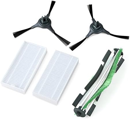 EC Technology Part Accessories Including 2pcs HEPA Fliters,1pcs Left Side Brush,1pcs Right Side Brush, 1pcs Roller Brush Replenishment Kit for EC Technology Robotic Vacuum Cleaner