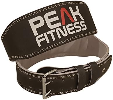 Great Value Peak Fitness Padded Leather Lifting Belt For Men And Women With Back Support for Weightlifting (Large)