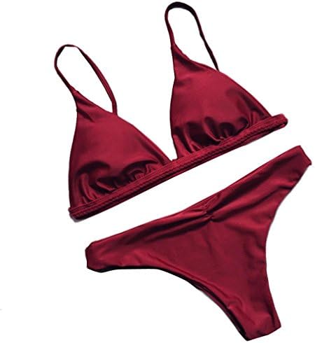 MMTOP Sexy Women Bikini Set Swimwear Padded Bra Swimsuit Beachwear (Red, S)
