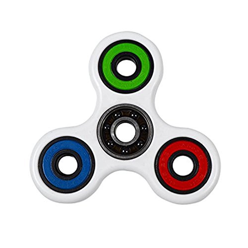 Qshion Anti-Anxiety 360 Spinner Helps Focusing Fidget Toy [3D Figit] Premium Quality EDC Focus Toy for Kids & Adults - Best Stress Reducer Relieves ADHD Anxiety and Boredom Ceramic Bearing (White)