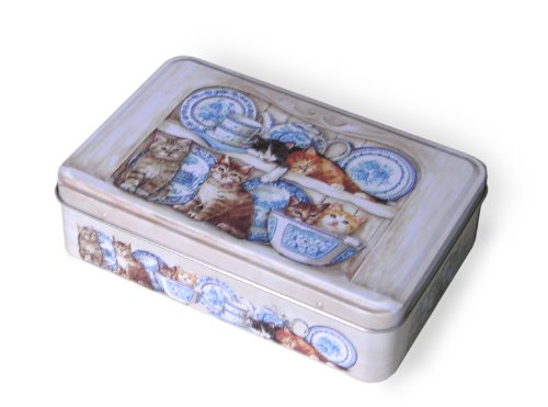 Preisvergleich Produktbild Keksdose, rechteckig, mit Aufdruck von Katzen in der Küche