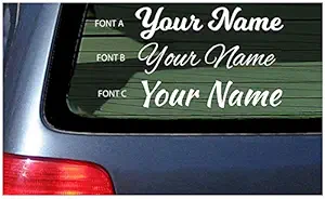 ISEE 360 Your Name Customized Personalized Vinyl Decal Die Cut Bike Car Sticker for Sides Hoods Bumper Rear