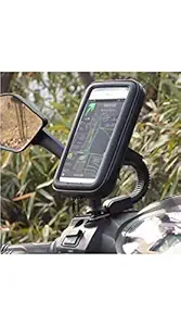 Waterproof Zip Pouch Mobile Phone Holder, Universal Bike Mount for Smartphones Poly-Carbonate Plastic 360* Rotation Adjustable - Upto 7