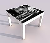 dj mobilegends Produktmaße: Design - Tisch mit UV Druck 55x55cm schwarz weiß Musik DJ Mischpult Disko Party Club Spieltisch Lack Tische Bild Bilder Kinderzimmer Möbel 18A670, Tisch 1:55x55cm