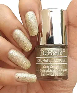 DeBelle Gel?Glitter?Nail Polish-Gold With Silver Glitter(Sirius), 8 ml - Enriched with natural Seaweed Extract, cruelty Free, Toxic Free