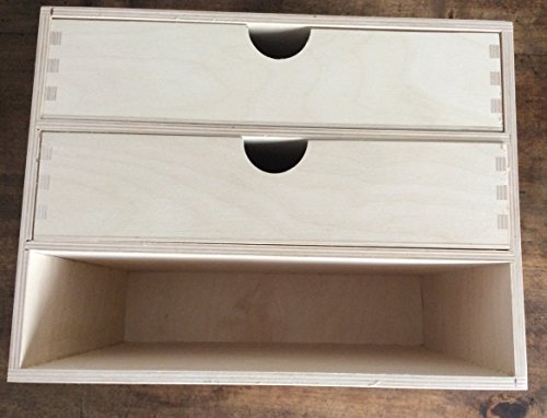 3er Aufbewahrungsboxen Format A4 Schubladen Holzkiste Decoupage Geschenk DECOUPAGE Pyrography - 2
