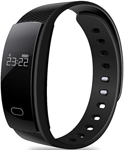Sports Bracelet Fitness Tracker Heart rate Blood Pressure Waterproof Bluetooth 4.0 IP67 Waterproof Monitoring Sleep , Black
