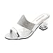 Produktbild Vectry Sandalen Damen Absatz Plateau Flach Keilabsatz Schuhe Sommer Damenschuhe Gladiator Leder - Strass Offene Zehen Flip-Flops Hochhackige Raue Hausschuhe Sandalen Schuhe (EU39, Silber)