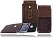 Produktbild Burkley Slim Leder Handytasche für das Microsoft Lumia 650 Vintage / Retro Look Handytasche Gürteltasche Holster Handyhülle Schutzhülle Handy-Gürtel-Tasche Hülle Tasche Case Cover in kaffee braun - vertikal