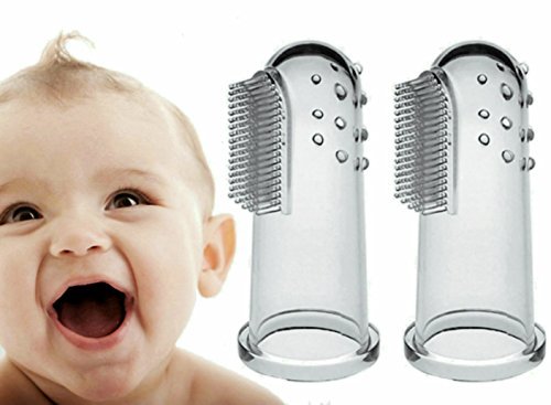 Preisvergleich Produktbild Baby Zahnbürste Fingerzahnbürste inkl(2 Stück).ufbewahrungsbox - für Zähneputzen und Zahnfleischmassage Perfekt beim Zahnen, Halten Sie Ihr Kind Hygienic