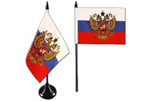 FLAGGENFRITZE Tavolo bandiera della Russia/Tabella bandiera con Stemma + GRATIS Sticker, bandiera fritze®