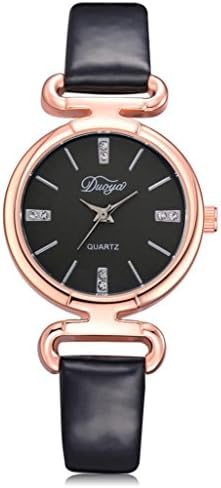 Cebbay Womens Wrist Watch, Duoya D216 28MM Analog Pointer Quartz Artificial Diamond PU Leather Band Watch