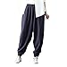 Produktbild DEELIN Damen Hose Winter warme Baumwolle Leinen Taschen Harem Hose elastische lose Hosen
