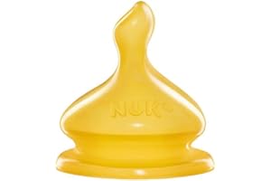 NUK First Choice+ Latex Replacement Teats | 6-18 Months with Large Feed Hole | 2 Count