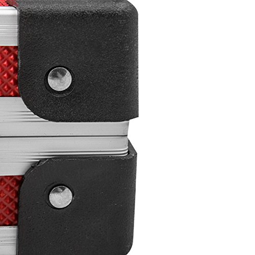 extra schmaler Alurahmenkoffer Werkzeugkoffer Schutzkoffer Aufbewahrung rot - 5