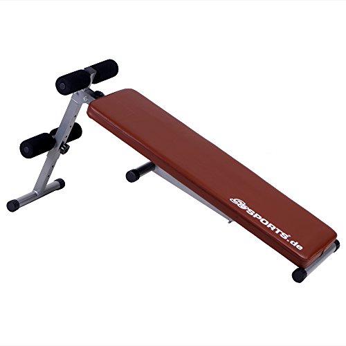 ScSPORTS Hantelbank klappbar, Trainingsbank verstellbar, Sit-Up Bank mit Beinfixierung, rot - 2