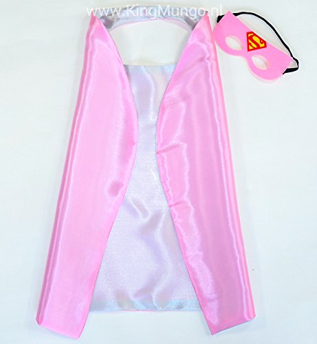 Supergirl Pink Superwoman Cape und Maske – Superhelden-Kostüme für Kinder – Kostüm für Kinder von 3 bis 10 Jahre – für Superheld Mottopartys! Spielsachen für Mädchen – King Mungo – KMSC018 - 2
