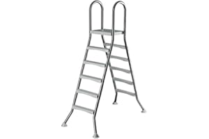 ‎ASTRALPOOL Original ASTRAL Stainless Steel Ladder for 1.35 m Pool - 2 x 5 Steps - High Quality V2A