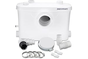 Pneukraft Broyeur Sanitaire 400W Silencieux Pompe de Relevage pour Toilettes, Éviers, Douches, Climatiseurs, Machines ou Baignoires à Laver avec Filtre à Charbon