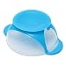 Kungfu Mall Children Kids Learning Eating Bowl Cute Baby Dishes With Suction Cup And Sensing Spoon Set Heat Temperature Sense (Blue)