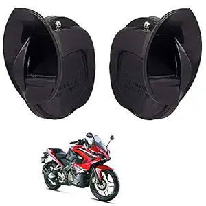 SHOP4U Windtone High Tone Horn for Bajaj Pulsar RS 200 (Set of 2, Black)