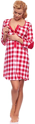 Italian Fashion IF Camisón Premamá Z6T1 M003 (Frambuesa/Blanco, XS)