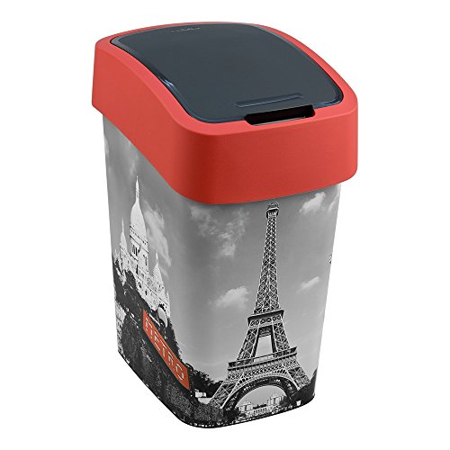 Curver 02171-P67-03 Abfallbehälter Paris Deco Flip B, 25 L