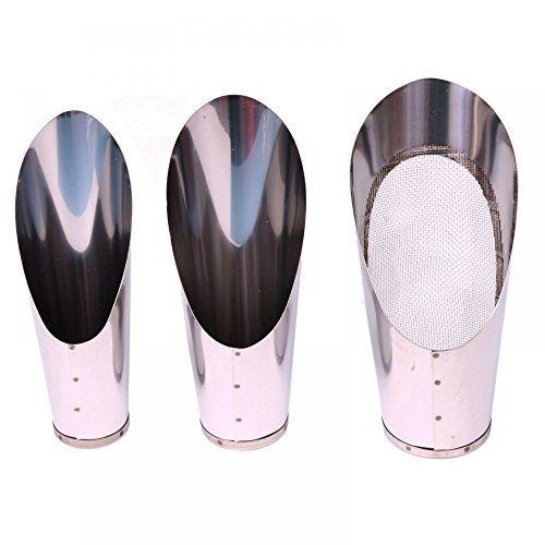 JUEGO DE 3 PALAS DE ACERO INOXIDABLE CON MALLA