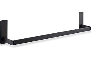 Nadi Collection | Toallero baño Adhesivo Negro | Acero | Negro Mate | Sin Taladro | toallero Barra para Pared o Mueble | Medidas 30cm o 40cm (Largo 30cm)