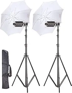 WON Pair of Porta Umbrella Video Light for Still Video Photography Portable Studio Kit