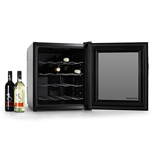 Vente FR Klarstein Cave à vin réfrigérée (48 Litres, porte en verre transparent, pavé tactile, LED , 16 bouteilles, 8-18°C, classe énergétique C) 