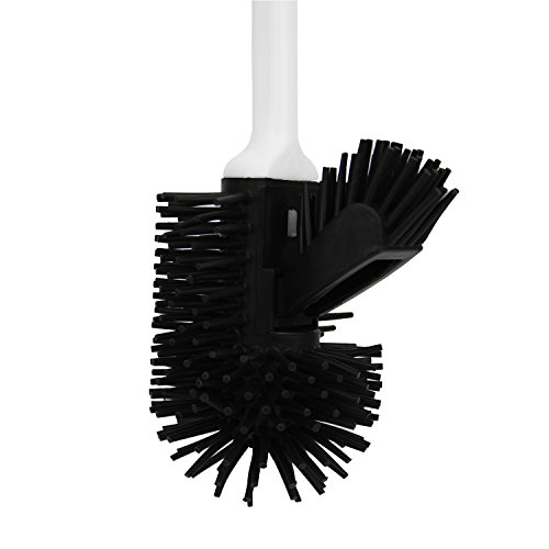 WC Bürste mit Silikon Bürstenkopf Toilettenbürste Klobürste schwarz – weiß - 4