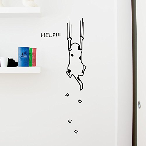 Wandtattoo Katze mit Kratzspuren schwarz, Höhe ca.1m