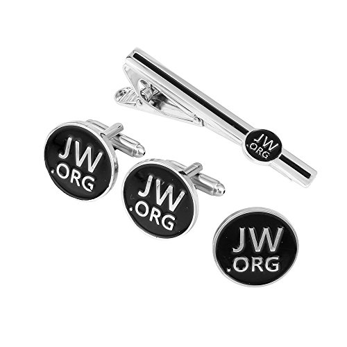 Fengteng JW.org Pasador Corbata Cufflinks Conjunto Pisacorbata Gemelos Clip Pin Para Traje Hombre Color Negro Cufflinks Tie Clasp Clip